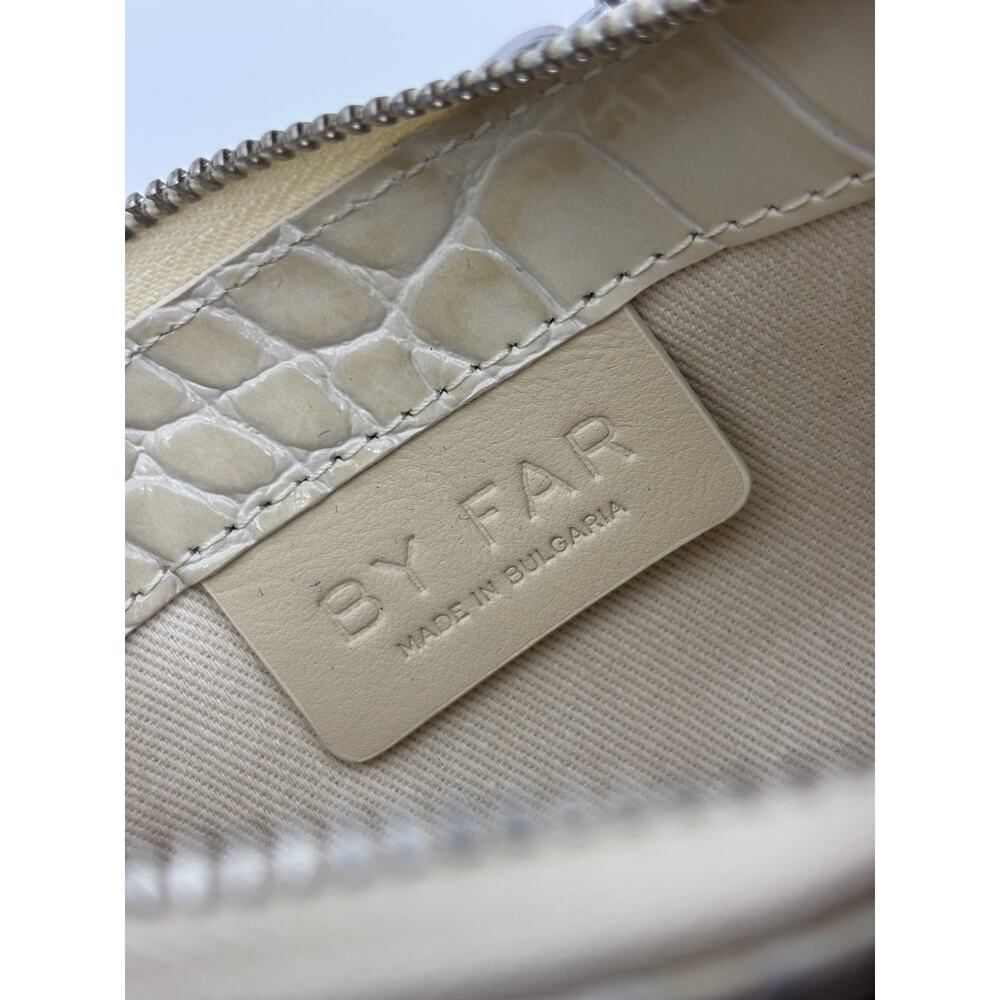 by FAR Mini Rachel Shoulder Bag Cream Crocodile Embossed Leather Chain Strap - Picture 6 of 13